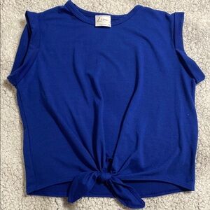 Livi Women's Blue Tie-Front Top